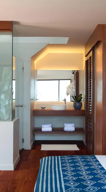 ห้องดีลักซ์ เตียงคิงไซส์ พร้อมวิวสวน