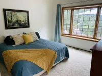 5 bd 4 bth, AC, fireplace, hikes, waterfalls, salt water hot tub, walk to town!