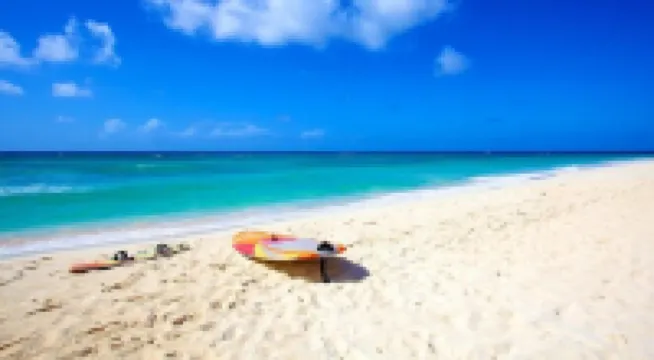 A Luxury, Beach Front, Two Bedroom Suite with large balcony.