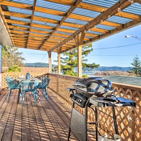 Fire Pit and Bay Views North Bend Home!