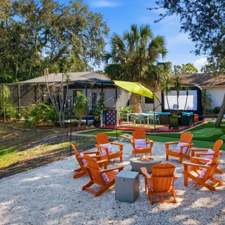 Outdoor Movie Theatre Pool Putt Putt Hot Tub