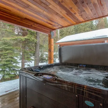 REMOTE CABIN WITH HOT TUB, MOVIE THEATER AND HUGE COVERED DECK WITH FIRE TABLE