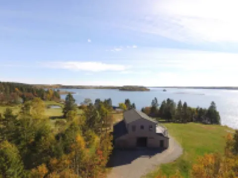 On the top of ledge overlooking Cobscook Bay