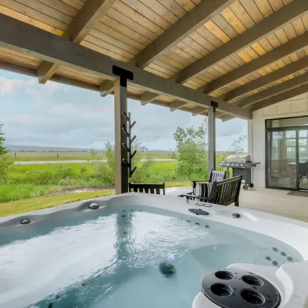 Hot Tub & Deck at Red Lodge Retreat