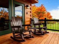 Deluxe Firepit Luray Couples Log Cabin #6 Mountain Views Hot Tub Stone Fireplace