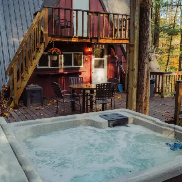 Waterfront A- Frame With Dock, Canoe + Kayaks