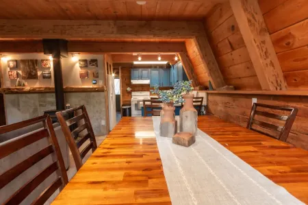 The Rustic Blue Cabin surrounded by Aspen Trees