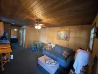 Pondside cabin next to a river with kitchen and bath. Kid/Pet Friendly. Roku TV
