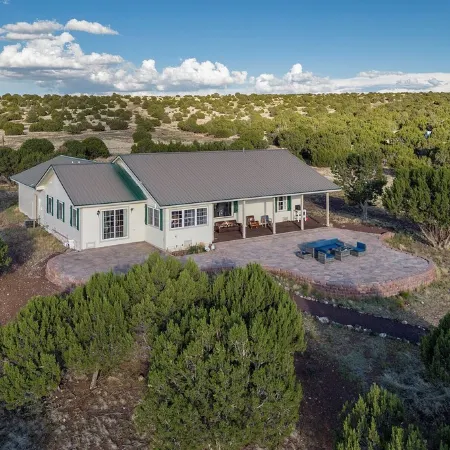 Private home on 40 acres surrounded by wide open space.