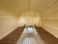 Log cabin by the lake with sauna and fireplace in the middle of the Harz mountains and forests