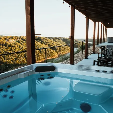 New! Luxury Lakeview Cabin: Lazy River, Theater, Game Rm, Sleeps 24+, Hot Tub