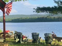Charming Camp on Water's Edge---Canoe, Loons, Turkeys, Fish and an Eagle