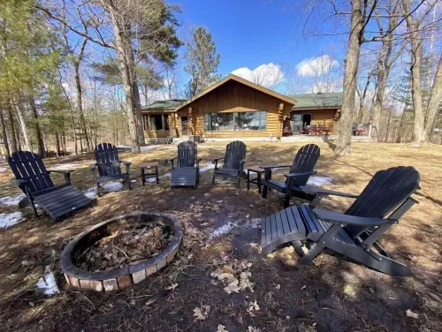 Lucky View Lodge Log Cabin on Big Butternut Lake Luck, WI 3 acre 300ft lakeshore