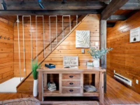 Riverfront Cabin with Cedar Wood Hot Tub, Dry Sauna, and Dock Hotels in Halfmoon