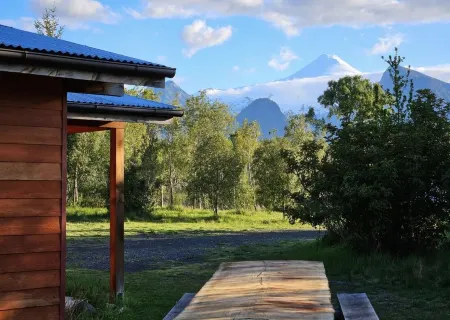 Cabin in Pucon with volcano view, perfect for families