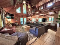 Gorgeous XL Log Cabin in Bloomington, IL! 2 Game Rooms + Hot Tub & Sauna!