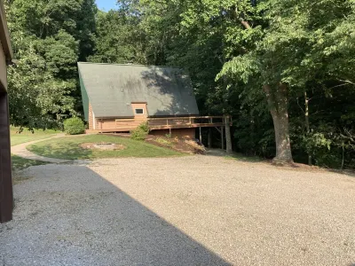 Nice A-Frame cabin located in an isolated area. Borders Patoka Lake property.