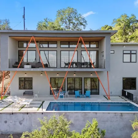 Award-Winning Modern Lakehouse w/ Private Pool & Sunset Views