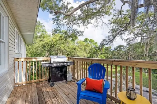 Colorful, waterside home