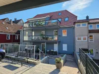 Color magic blue in the Harz apartment Smilla with sauna, terrace and bicycle shed
