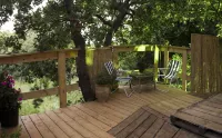 Yurt Located in a Little Oak Grove