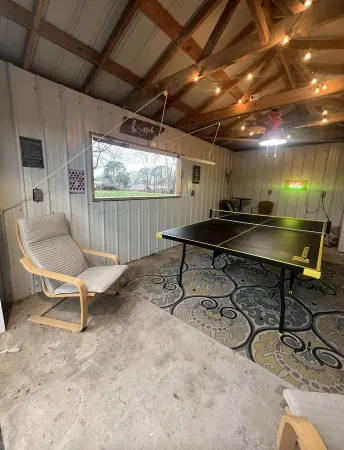 Muletown's Cozy Classic w/ hot tub, outdoor game area, and fire pit