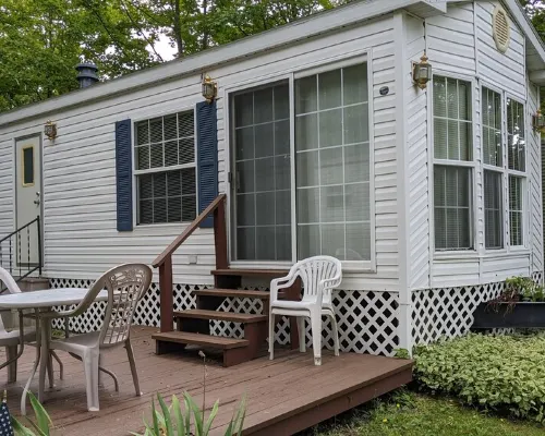 Park model unit #1 for rent by Silver Lake NY Hotels in Perry