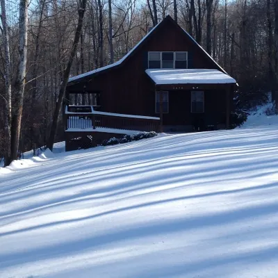 Woodland secluded cabin on 7 acres, with private dock and kayaks
