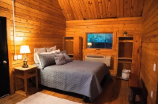 Charming cabin with loft, porch swing, AC, and WiFi on 295-acre peaceful retreat