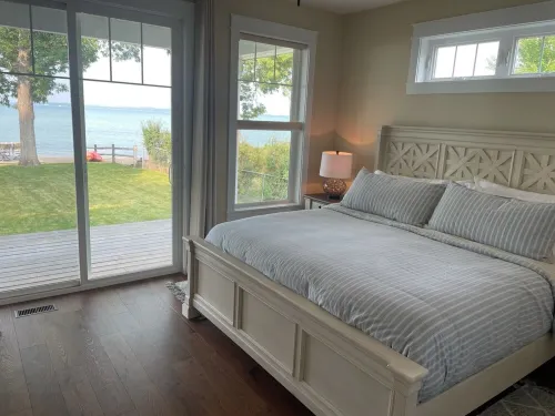 Beautiful waterfront home with private beach.