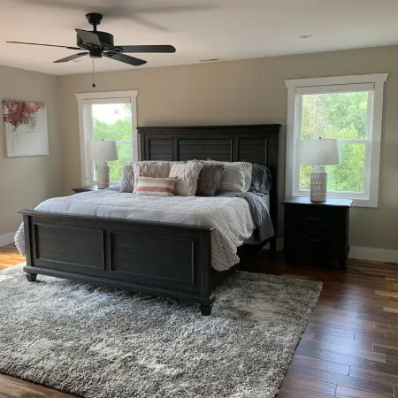Butterfly Mountain Cabin for 8 w/amazing view+wifi, 3 bdrm, 3.5 bath, & firepit