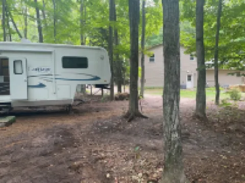 Betsie  - Excellent 35Ft RV Camper in the Woods  Fire Pit & Hot Tub Access