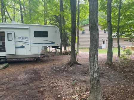 Betsie  - Excellent 35Ft RV Camper in the Woods  Fire Pit & Hot Tub Access