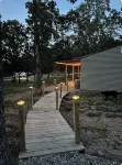 Cozy Cabin 10 Miles from ft Wood Pond View Fire Pit One Room 2 Comfy Beds.