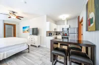 Open Concept with Chef's Kitchen and Courtyard - Luxurious Historic Studio