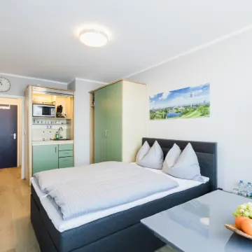 Apartment (29 m²), 1 Schlafzimmer und 1 eigene Badezimmer in Schwabing Hotels in der Nähe von BMW Hauptsitz