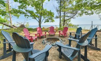 Waterfront Cheboygan Home w/ Fire Pit