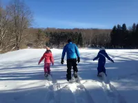 Your country get away with trails and a pond