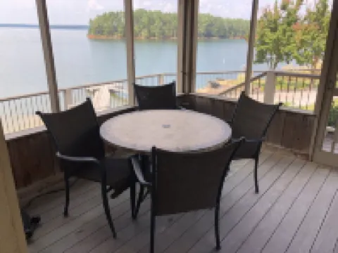 Cozy Lakefront Log cabin with miles of view plus small beach!
