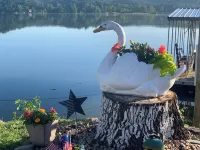 New to VRBO. Lakefront, fishing and swim dock.   Cabin fully equipped very comfy