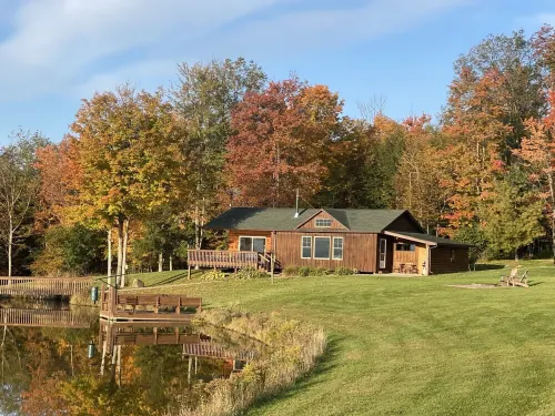 Rustic Log Cabin with Pond and Breathtaking View