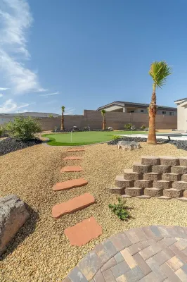 Mesquite Retreat with great patio, pool, and putting green!
