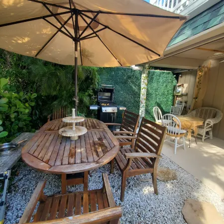 Fenced Studio with Private Parking ,Access to Patio and Backyard .