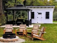 Modern A-Frame + Backyard + Firepit + BBQ