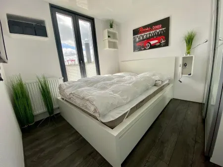 Vacation home houseboat Captains Boat directly on the Baltic Sea