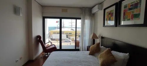 180º view in Setúbal marina over the River Sado, Troia, the mountains and the sea.