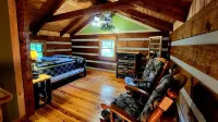 AUTHENTIC LAKEFRONT LOG CABIN-SLEEPS 10.  PRIVATE DOCK.  FIREPIT.