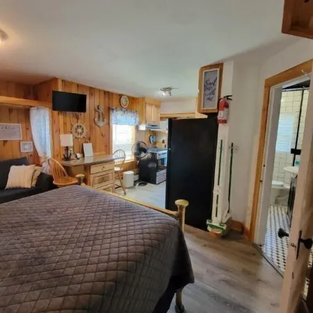 Drop anchor in our studio only steps to the beach