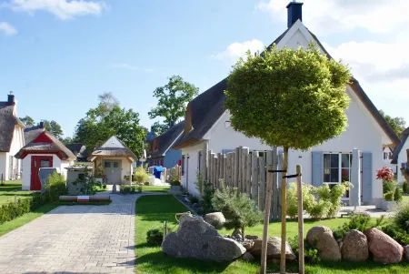 Thatched cottage for 8 people with an outdoor pool, near the beach & forest, sauna