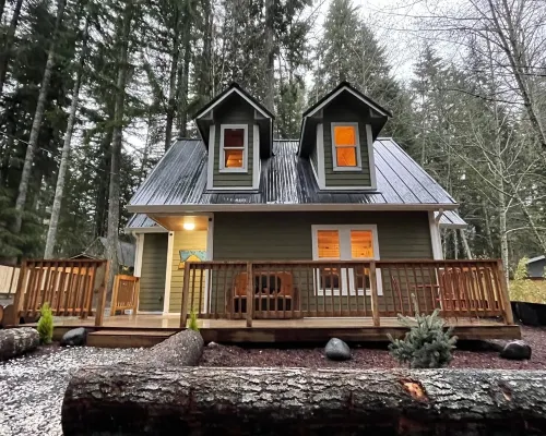 Mt Rainier One Bedroom + Loft Cabin with Hot Tub 애쉬포드 호텔